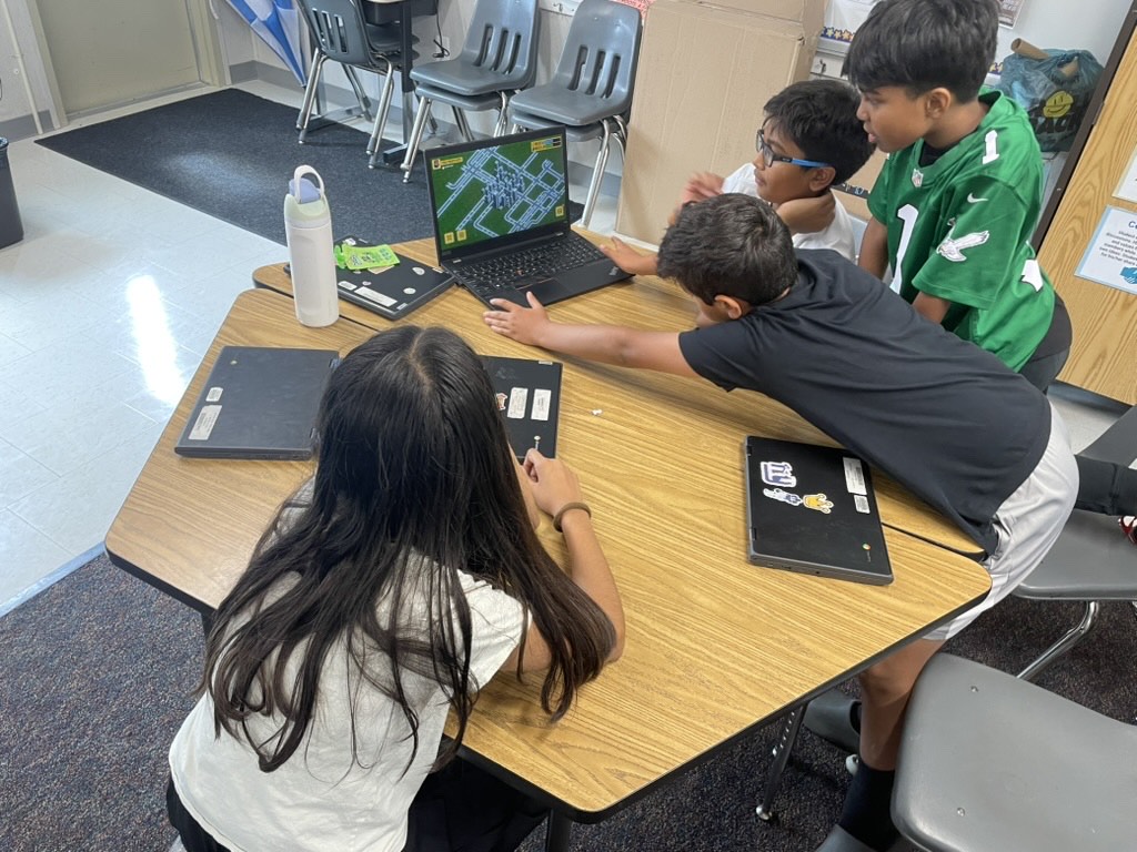 Students enjoying the game